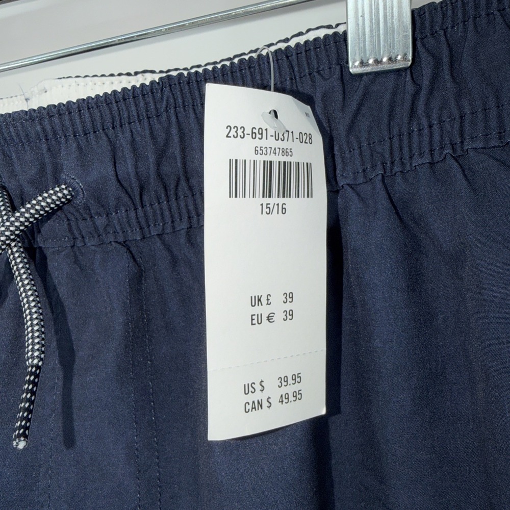 NWT Abercrombie Kids Boys Swim Trunks Size‎ 15/16 Navy Boxer Liner - Picture 3 of 5
